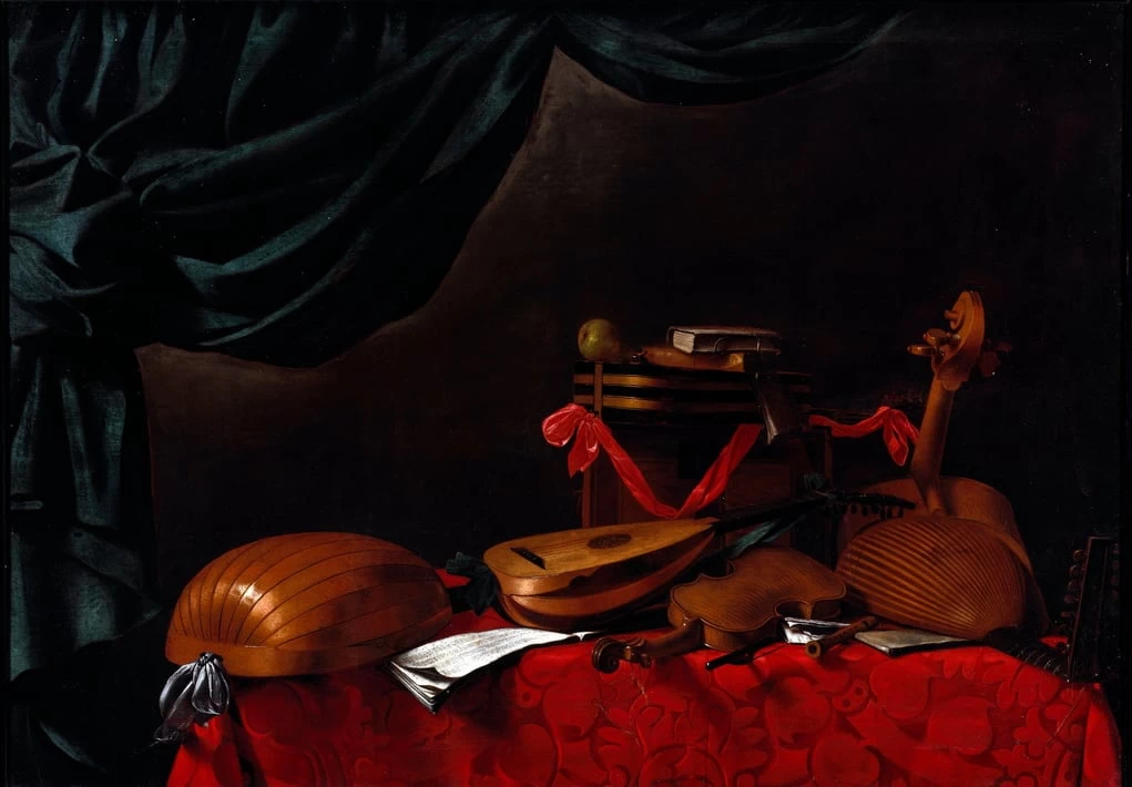 Natura morta con strumenti musicali e fiocco - Galleria dell' Accademia Carrara, Bergamo
